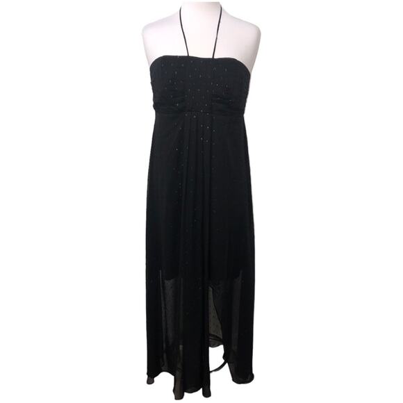 White House Black Market Strapless Halter Maxi Dress with Sheer Overlay 12 NWT - Picture 5 of 13